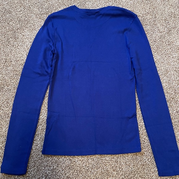 Ralph Lauren Sport Size Medium Long Sleeve Tee Blue with Red Logo - Picture 5 of 5